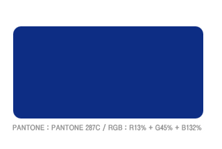 별색규정 PANTONE : PANTONE 280C / RGB : R13% + G45% + B132%